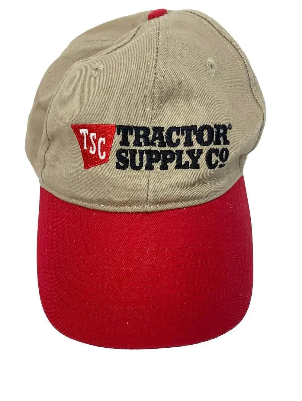 TSC Tractor Supply Company Logo Embroidered  Baseball Hat Cap Khaki Adjustable